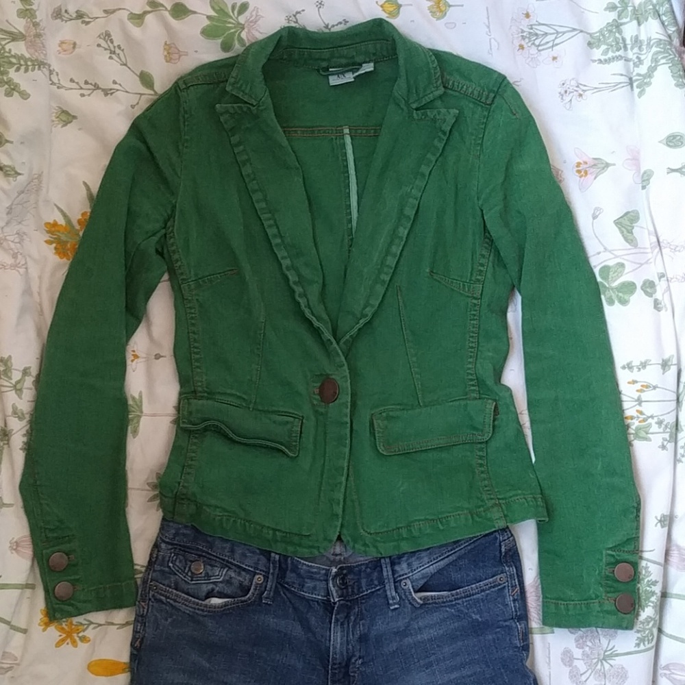 A/X Armani Exchange green jean blazer